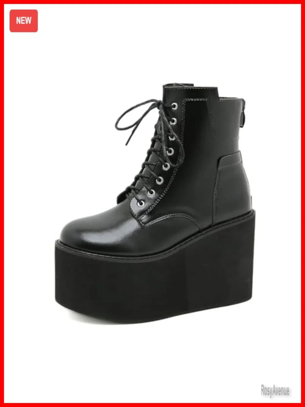 Lace-Up Platform Gothic Ankle Booties Non Slip Wedge